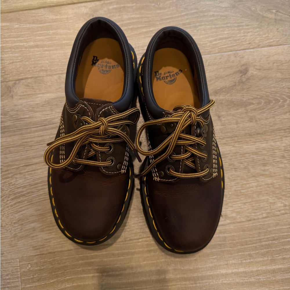 Dr. Martens Dark Brown Leather Oxfords Quad Arc in Brown